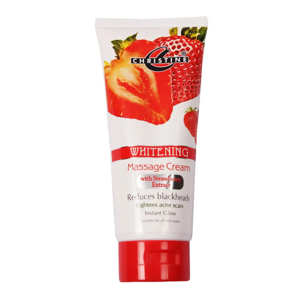 Christine Whitening Massage Cream Tube (Strawberry Extracts)