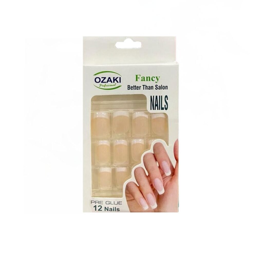 Ozaki Natural Pre-Glue Fancy Nails (12 Pieces)