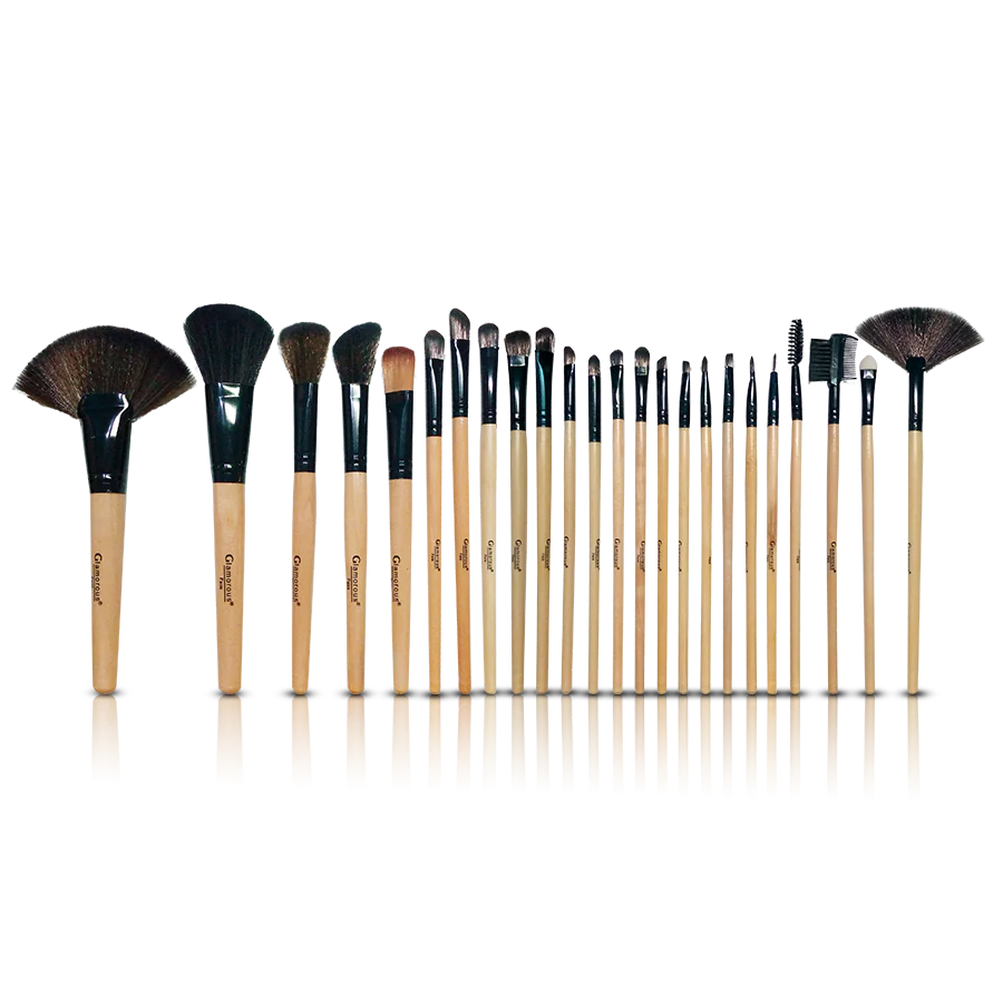 Glamorous Face Leather Brush Kit (24 Pieces)