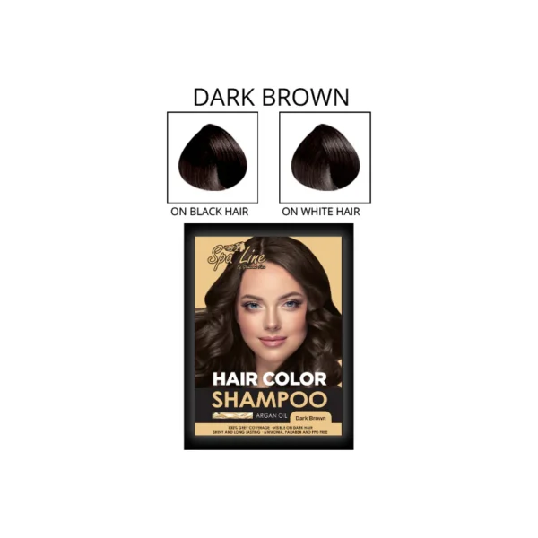 Spa Line By Glamorous Face Hair Color Shampoo (Dark Brown)
