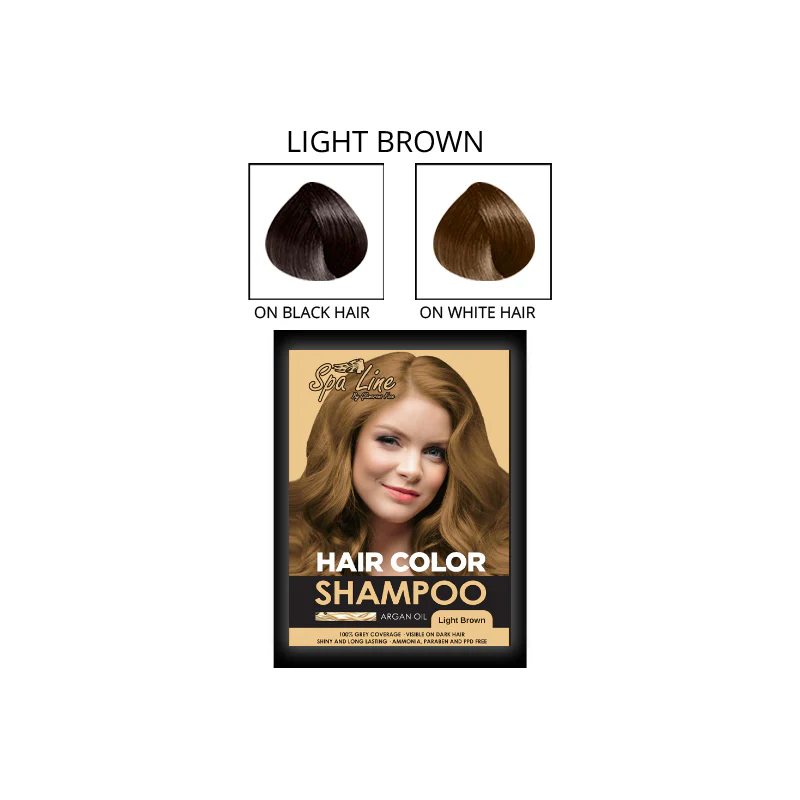 Spa Line By Glamorous Face Hair Color Shampoo (Light Brown)