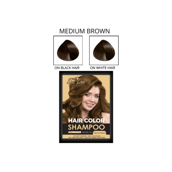 Spa Line By Glamorous Face Hair Color Shampoo (Medium Brown)