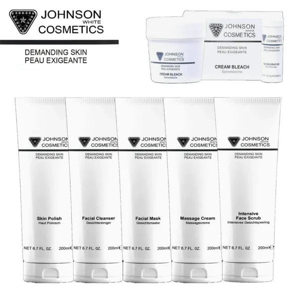 Johnson White Cosmetics Facial Kit (200ml Each) Pack of 5 + FREE Bleach Cream (28gm)