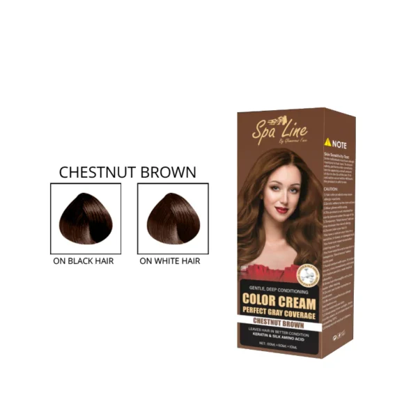 Spa Line By Glamorous Face Hair Color Cream Perfect Gray Coverage Chestnut Brown